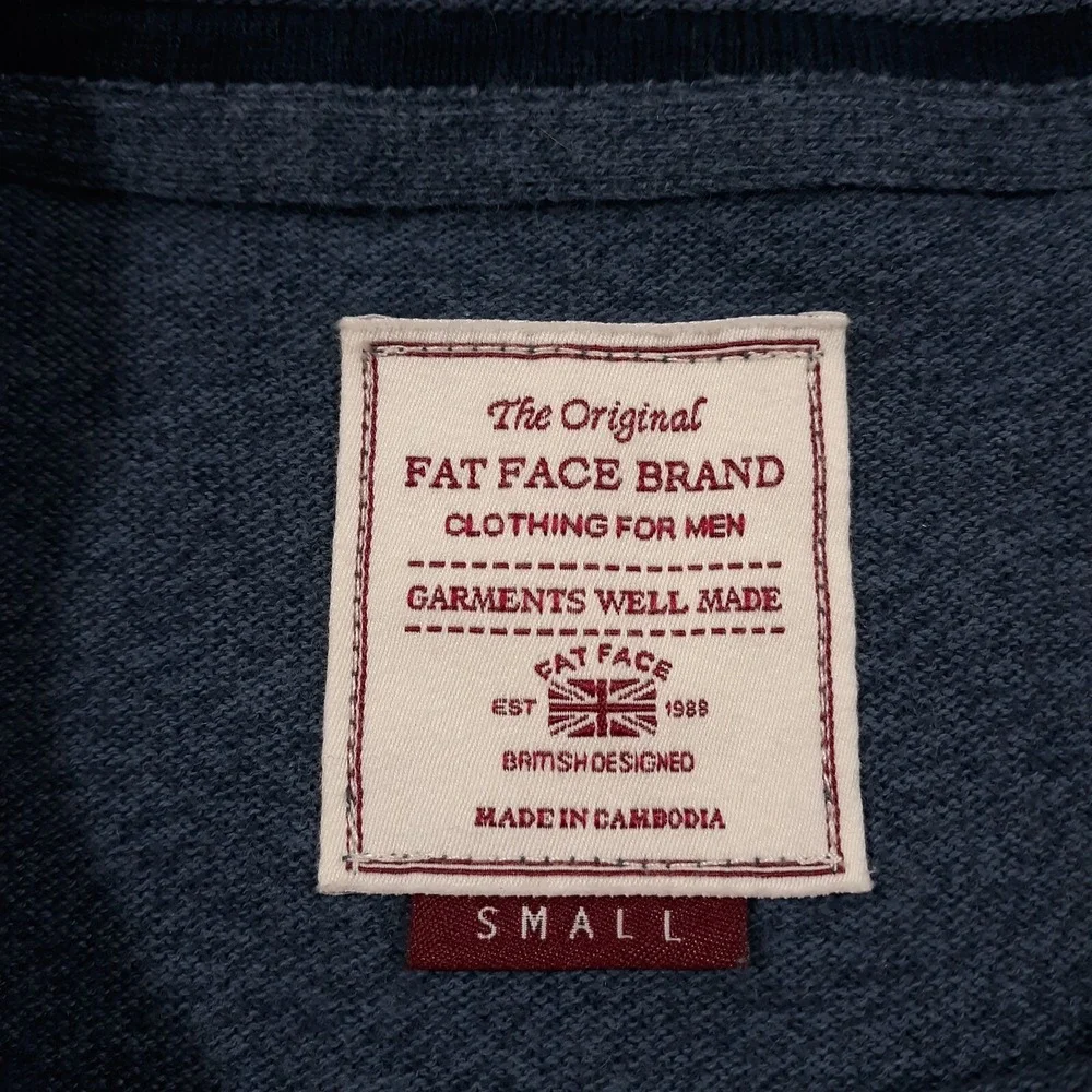 Fat Face Sweater Mens Small Pullover Cotton Cashmere Crew Neck Jumper British